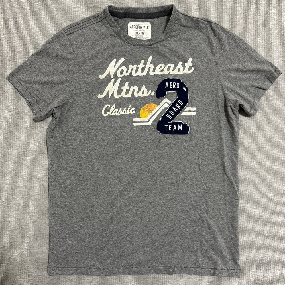 Aeropostale Mens XL Gray Northeast Mtns Classic Board Team Graphic Tee 2091AHTI